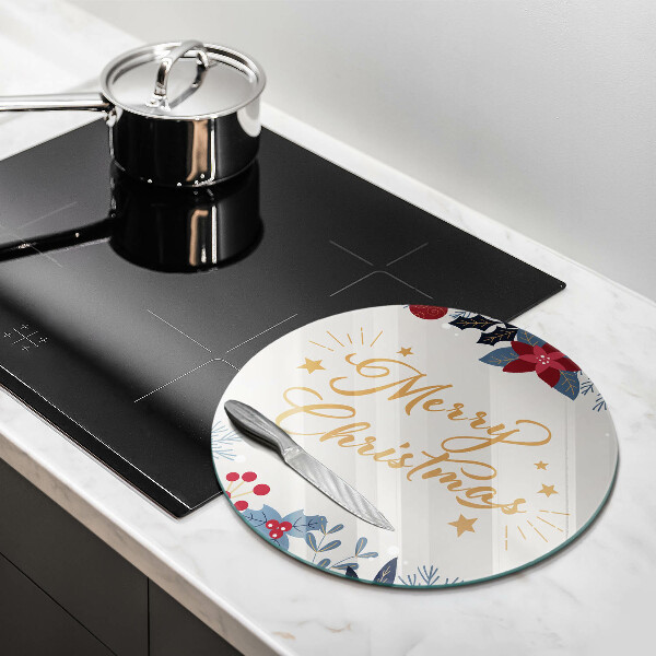 Deska kuchenna szklana Napis Merry Christmas