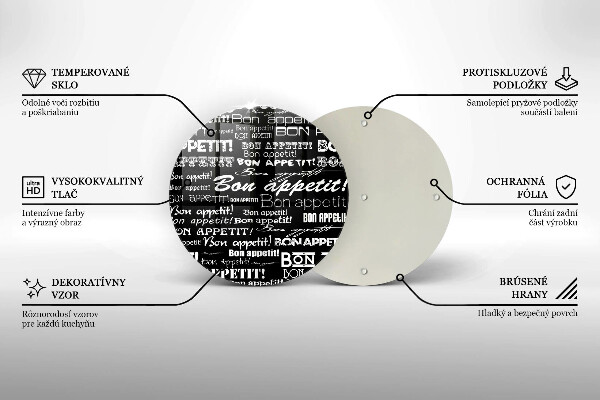 Deska kuchenna szklana Kuchnia napisy Bon appetit