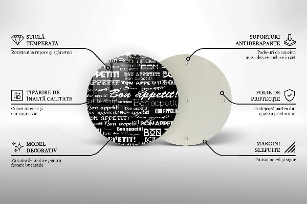 Deska kuchenna szklana Kuchnia napisy Bon appetit