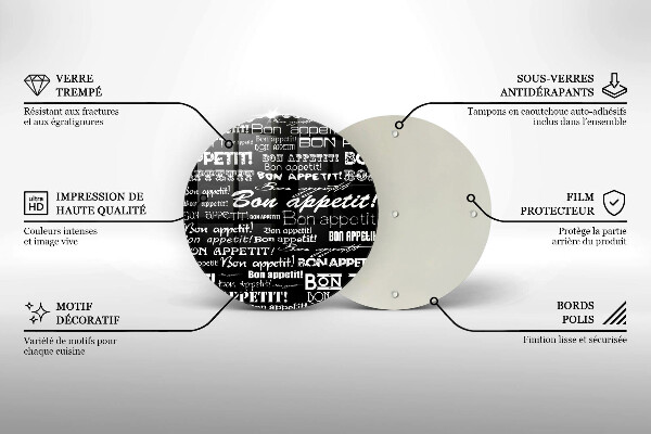 Deska kuchenna szklana Kuchnia napisy Bon appetit