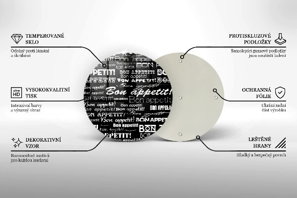 Deska kuchenna szklana Kuchnia napisy Bon appetit