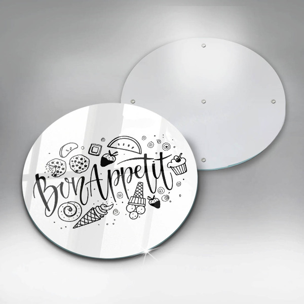 Deska kuchenna szklana Napis Bon Appetit
