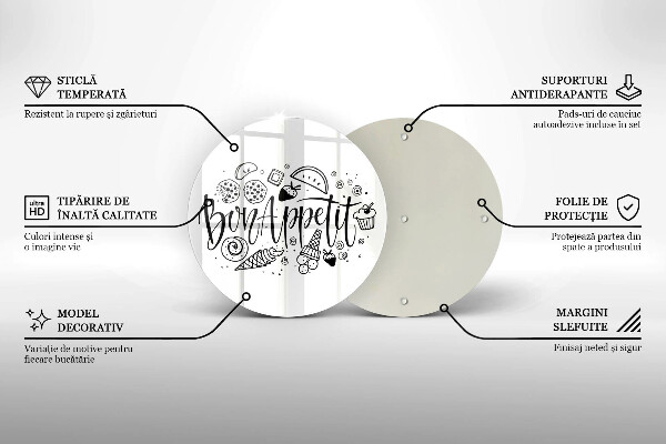 Deska kuchenna szklana Napis Bon Appetit