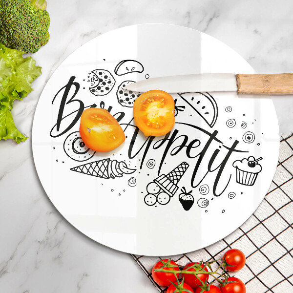 Deska kuchenna szklana Napis Bon Appetit