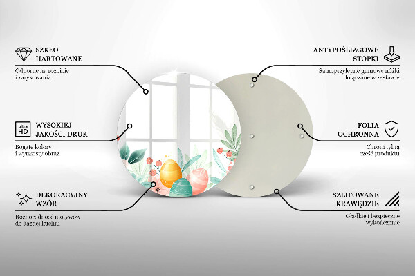 Deska kuchenna szklana Wielkanocne pisanki