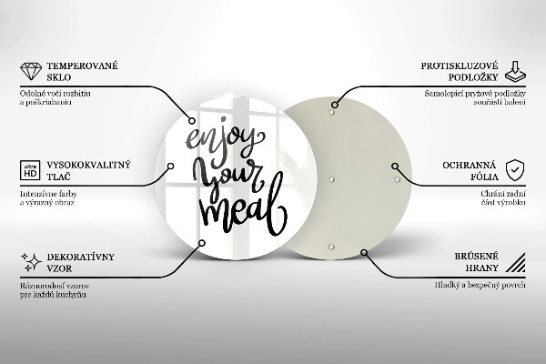 Szklana deska kuchenna Napis Enjoy yout meal