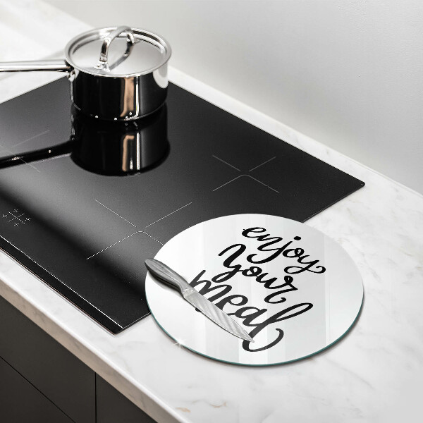 Szklana deska kuchenna Napis Enjoy yout meal