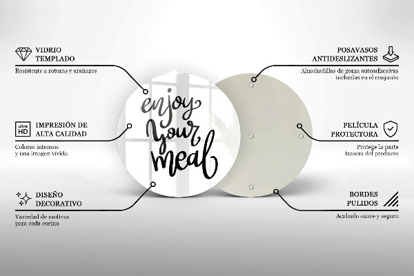 Szklana deska kuchenna Napis Enjoy yout meal