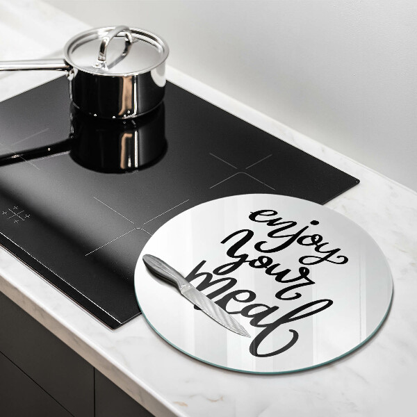 Szklana deska kuchenna Napis Enjoy yout meal