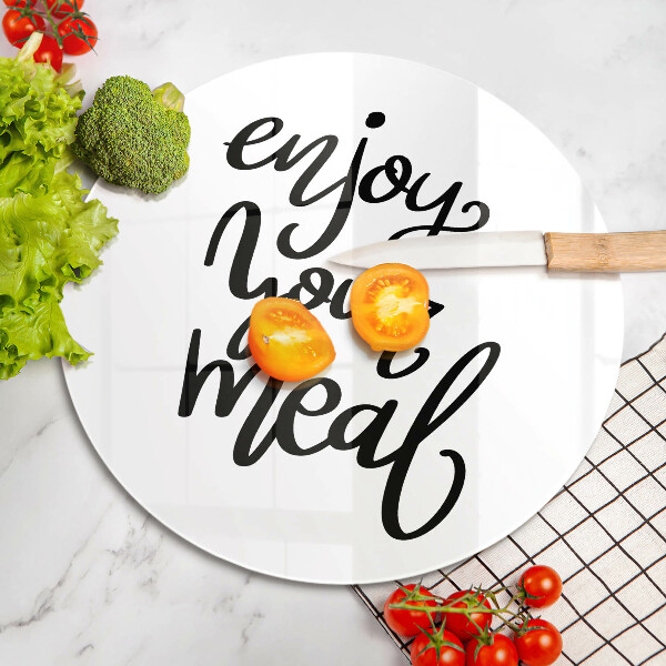 Szklana deska kuchenna Napis Enjoy yout meal