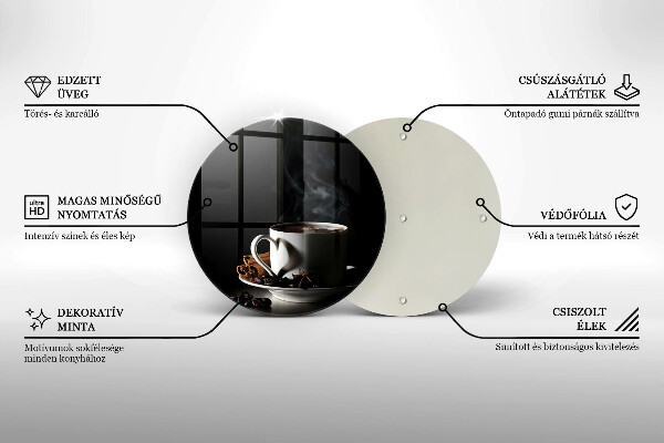 Deska kuchenna szklana Filiżanka gorącej kawy