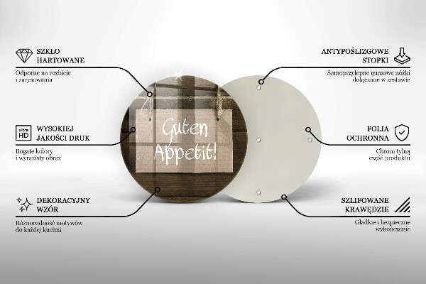 Deska kuchenna szklana Deski napis Guten Apetit