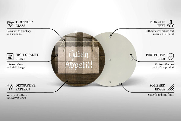 Deska kuchenna szklana Deski napis Guten Apetit