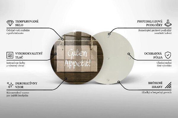Deska kuchenna szklana Deski napis Guten Apetit