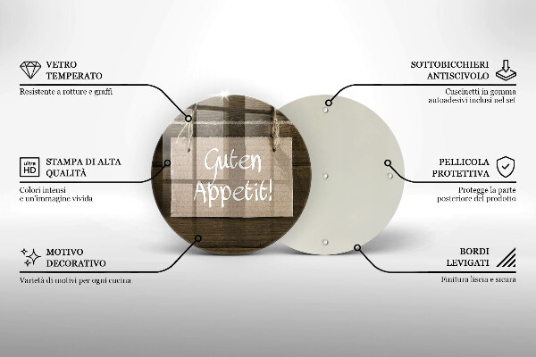 Deska kuchenna szklana Deski napis Guten Apetit