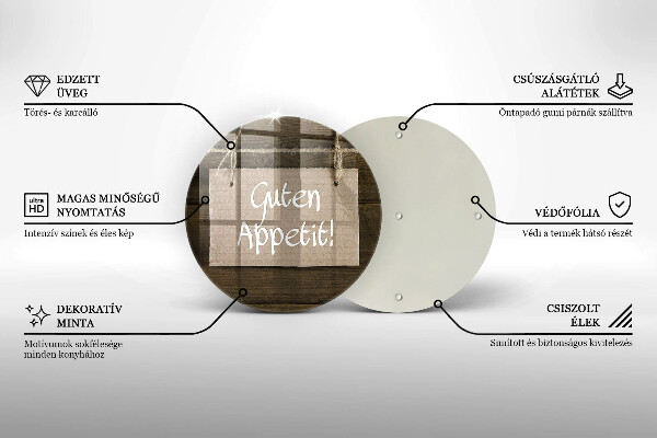 Deska kuchenna szklana Deski napis Guten Apetit