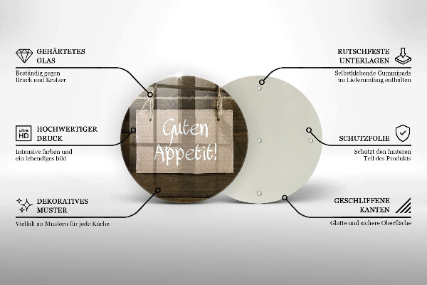 Deska kuchenna szklana Deski napis Guten Apetit