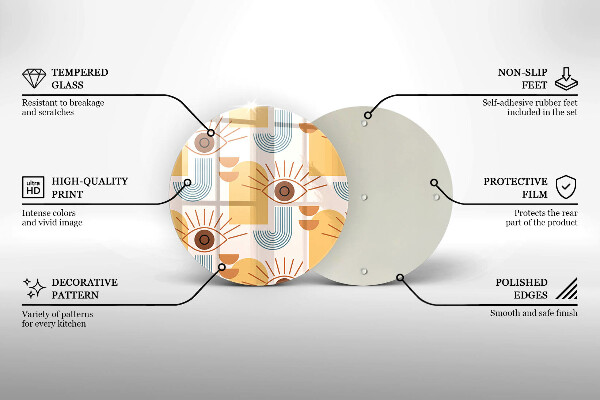 Deska kuchenna szklana Boho wzór oczy