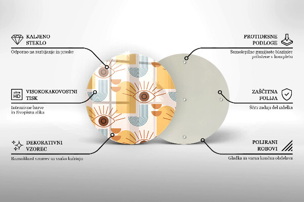 Deska kuchenna szklana Boho wzór oczy