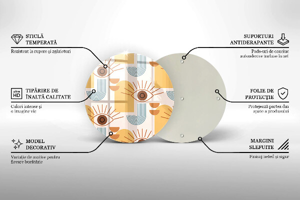 Deska kuchenna szklana Boho wzór oczy