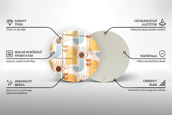 Deska kuchenna szklana Boho wzór oczy