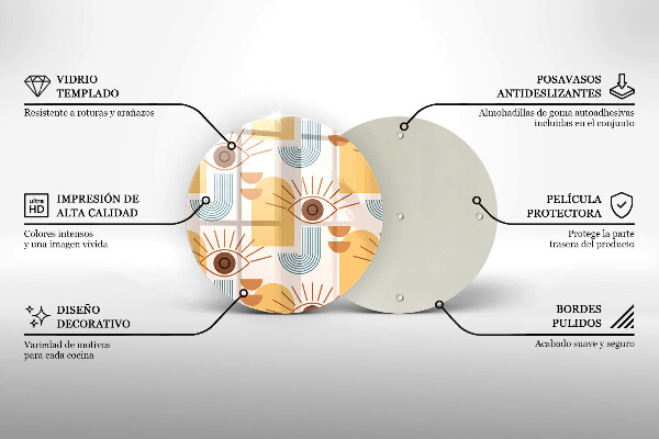 Deska kuchenna szklana Boho wzór oczy