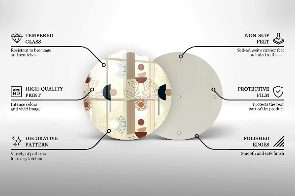 Deska kuchenna szklana Geometria boho kształty