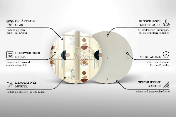 Deska kuchenna szklana Geometria boho kształty