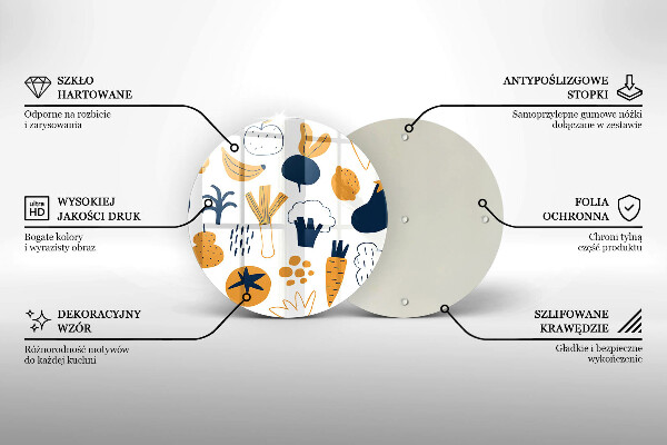 Deska kuchenna szklana Ilustracja jedzenie