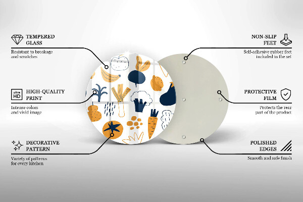Deska kuchenna szklana Ilustracja jedzenie