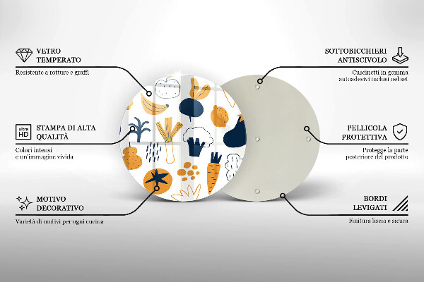 Deska kuchenna szklana Ilustracja jedzenie