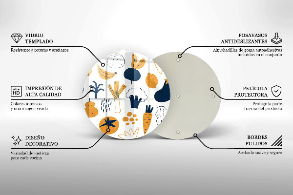 Deska kuchenna szklana Ilustracja jedzenie