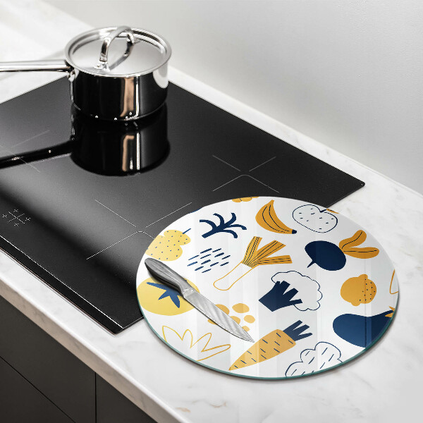 Deska kuchenna szklana Ilustracja jedzenie