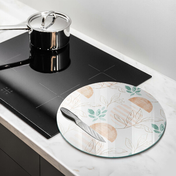 Deska kuchenna szklana Boho wzór liście