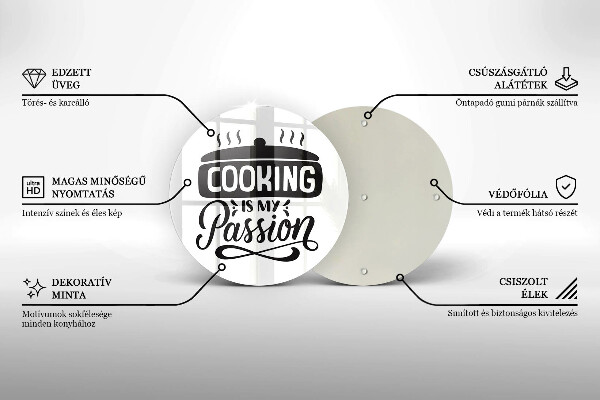 Deska kuchenna szklana Cooking is my passion