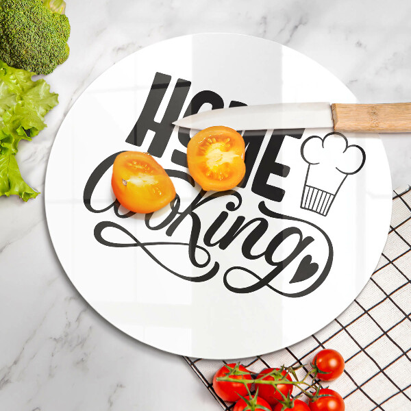 Deska kuchenna szklana Napis Home cooking