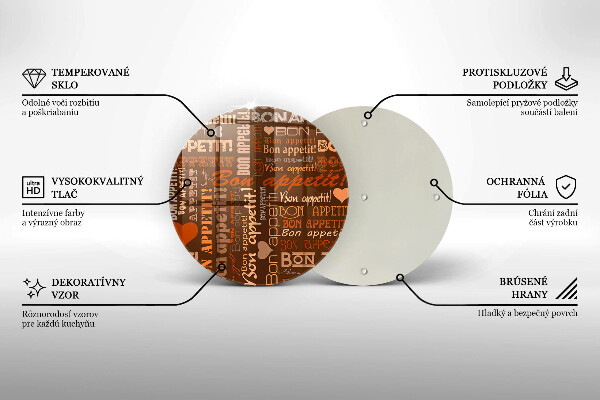 Deska kuchenna szklana Napisy Bon appetit