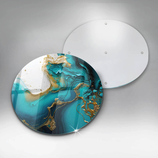 Szklana deska kuchenna Turkusowa abstrakcja