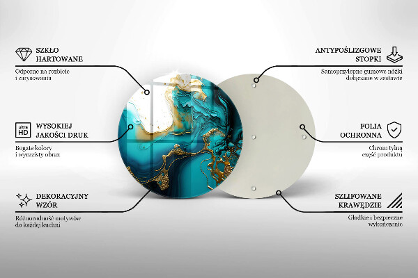 Szklana deska kuchenna Turkusowa abstrakcja