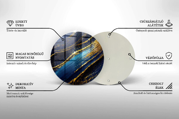 Szklana deska kuchenna Granatowa abstrakcja