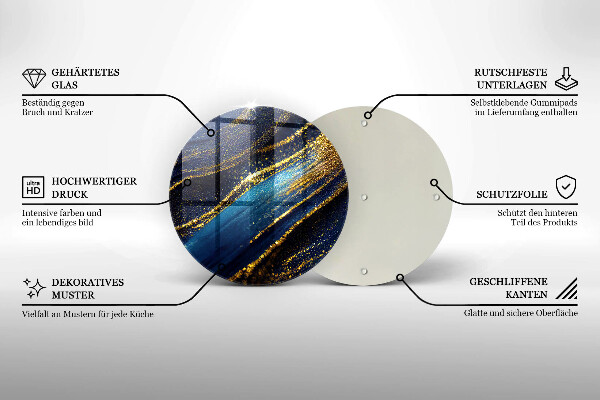 Szklana deska kuchenna Granatowa abstrakcja