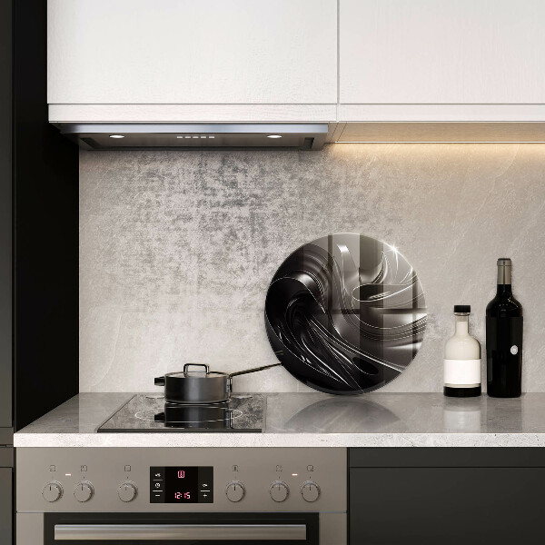 Szklana deska kuchenna Abstrakcja czarna masa