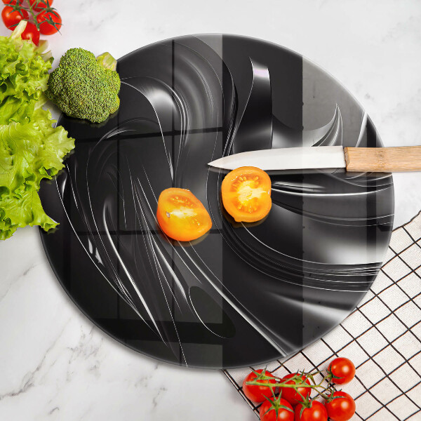 Szklana deska kuchenna Abstrakcja czarna masa