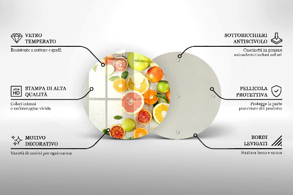 Szklana deska kuchenna Owoce cytrusy