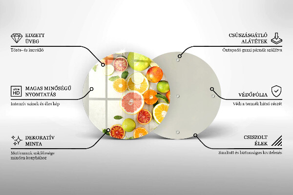 Szklana deska kuchenna Owoce cytrusy