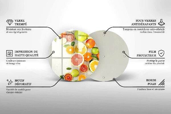 Szklana deska kuchenna Owoce cytrusy