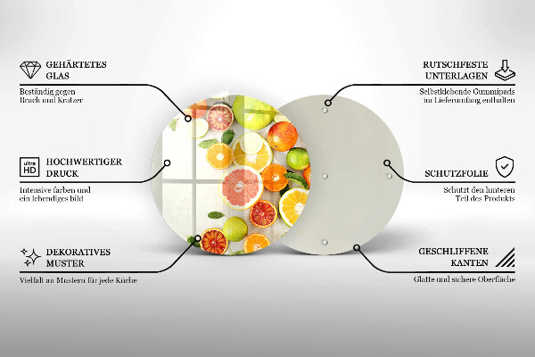 Szklana deska kuchenna Owoce cytrusy