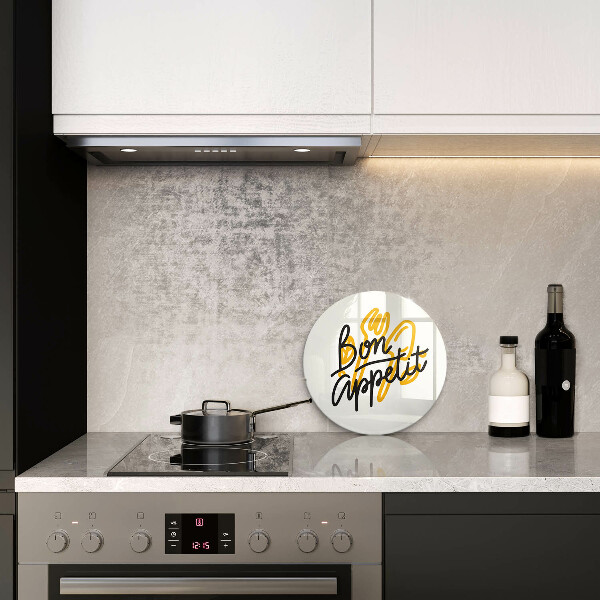 Szklana deska kuchenna Napis Bon Appetit