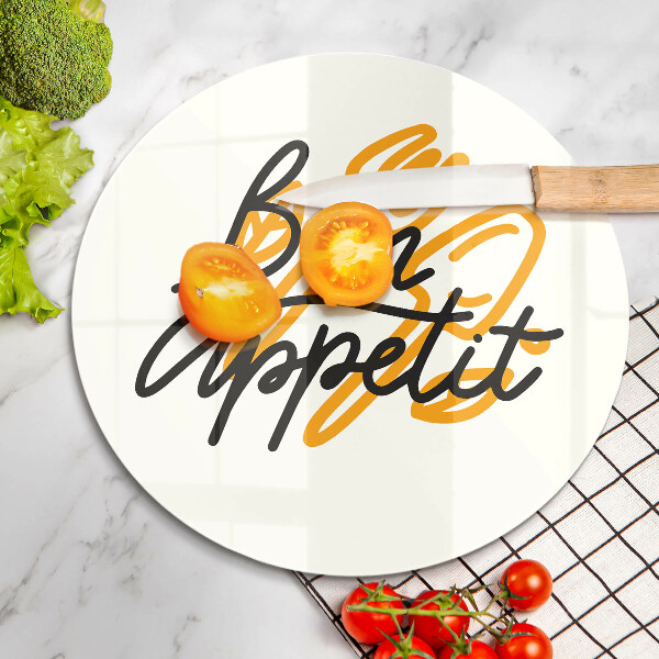 Szklana deska kuchenna Napis Bon Appetit