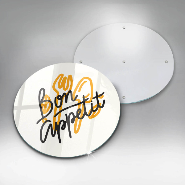 Szklana deska kuchenna Napis Bon Appetit